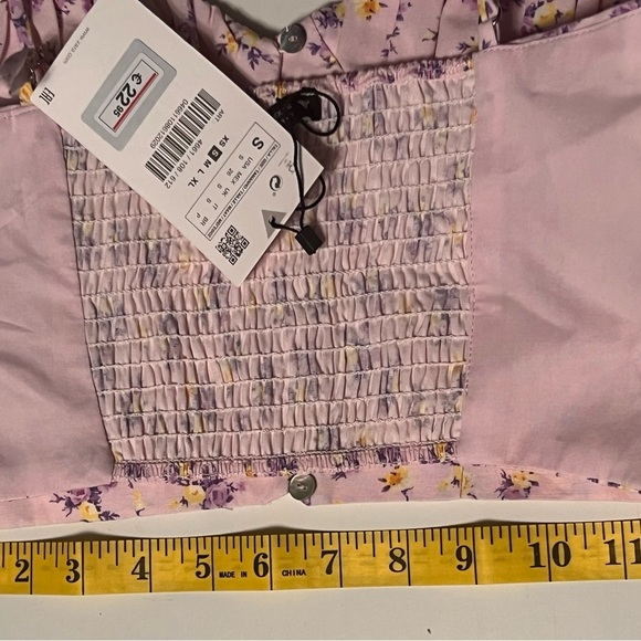 Zara Floral Print Bralette Crop Top Bustier Pink NWT small spaghetti straps - Picture 9 of 10
